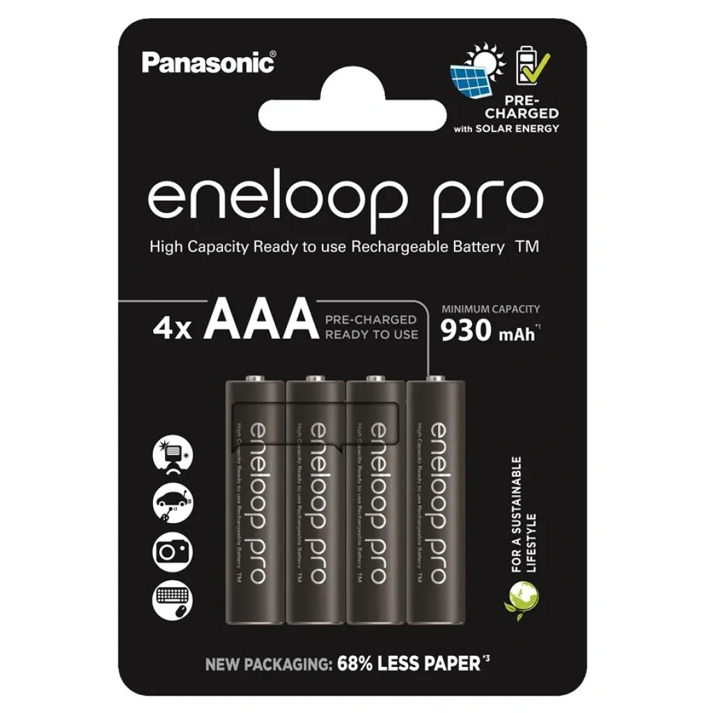 Акумулятор Panasonic Eneloop NI-MH Pro AAA 930 мАч, 4 шт., BK-4HCDE/4CP UA